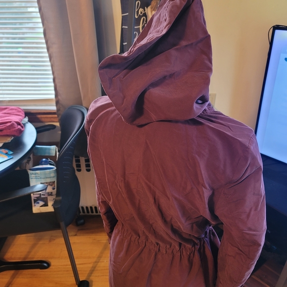 H & M Burgundy Hooded ZIppered Utility Cardigan - Picture 6 of 12